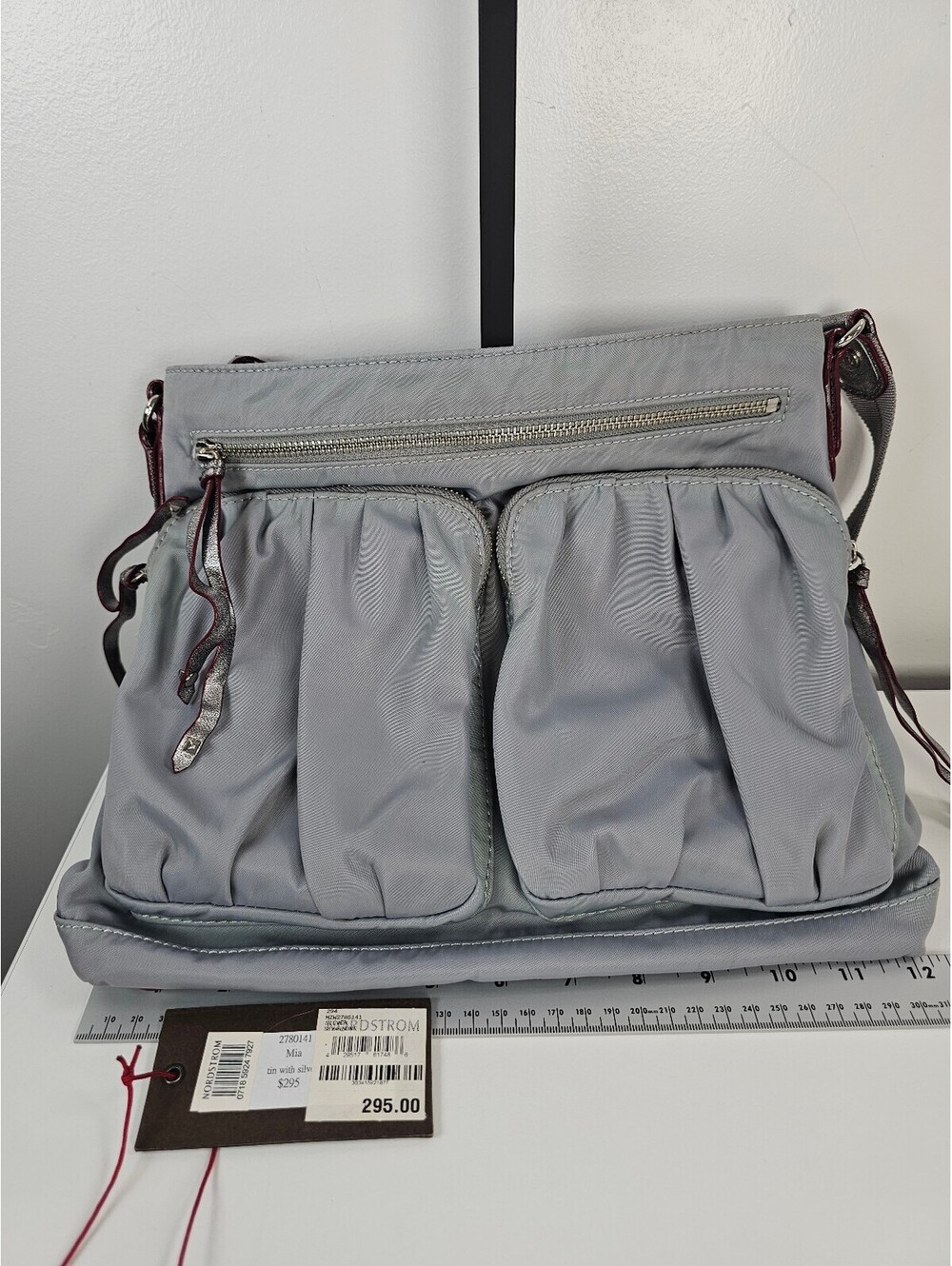 MZ Wallace "Mia" Shoulder / Crossbody Bag in Tin